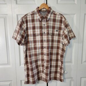 Eddie Bauer Mens TXL Classic Fit Plaid Short Sleeve Button Up Mesh Vent Shirt